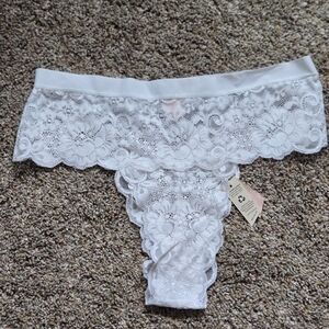 NWT HAH Spin Me Around White Lace Panty XL